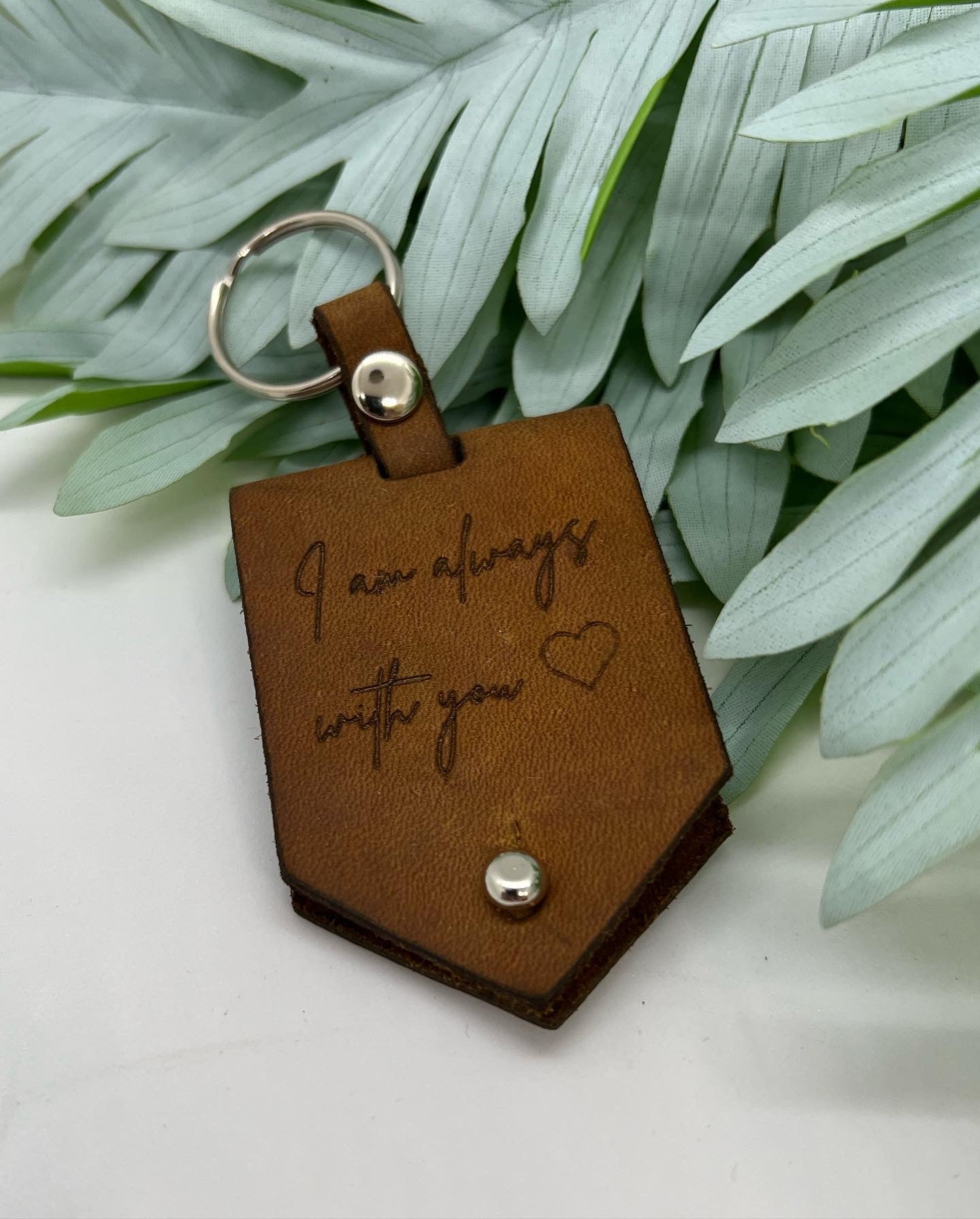 Leather photo Keyring