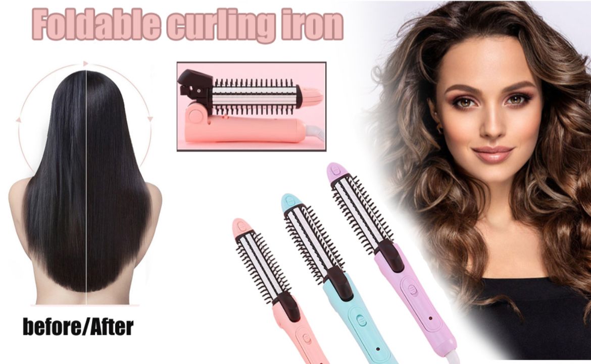 Foldable curling iron