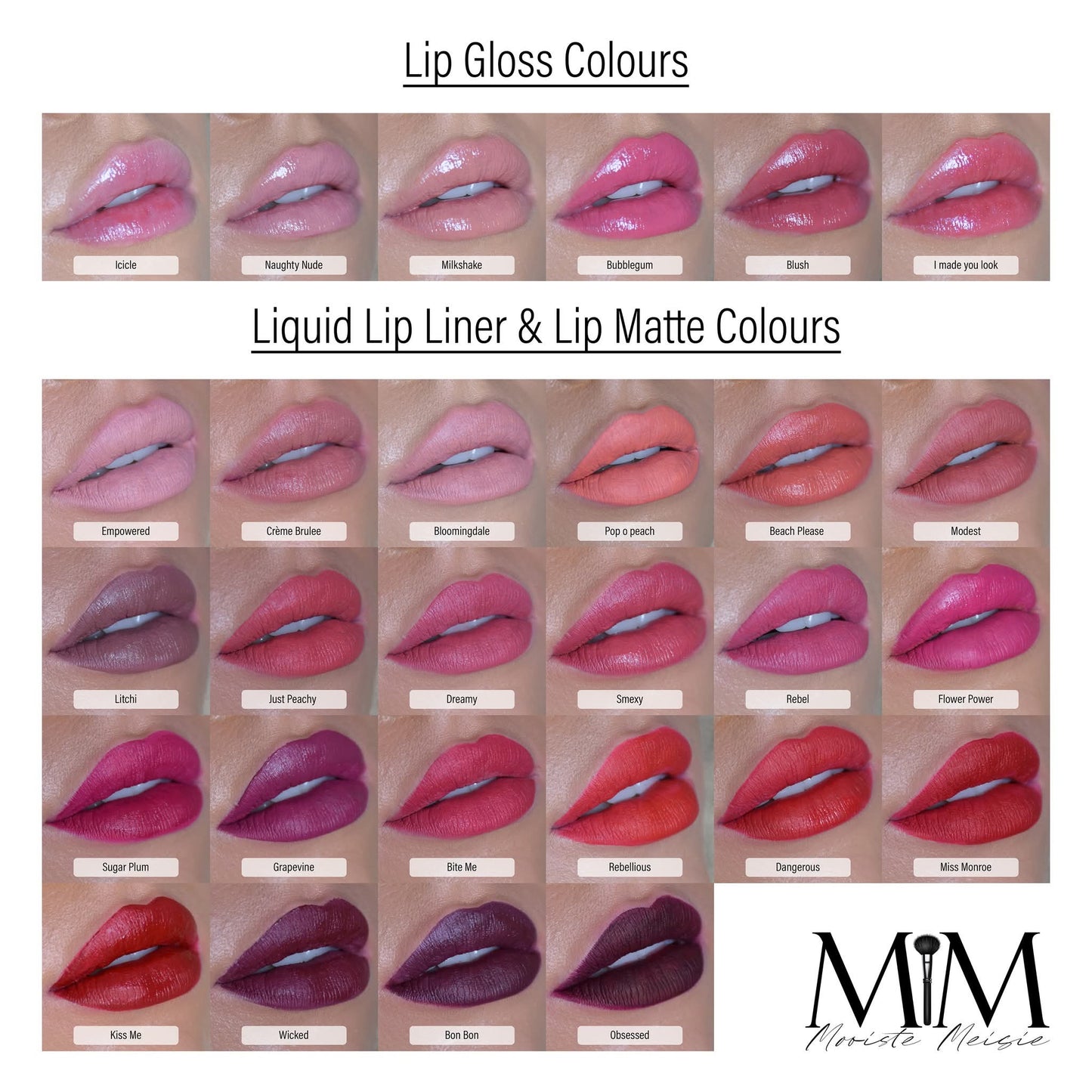 Build your own 6 color Mooiste Meisie Lippies