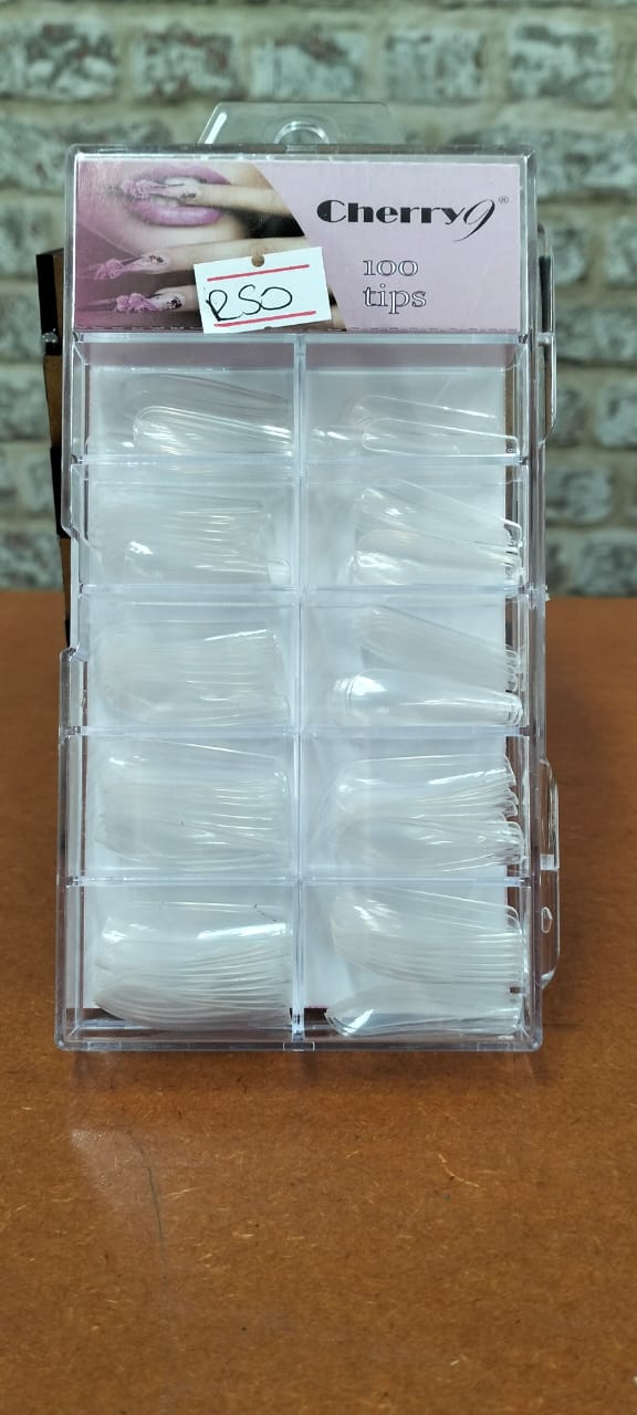 Cherry tips full cover clear 100pc