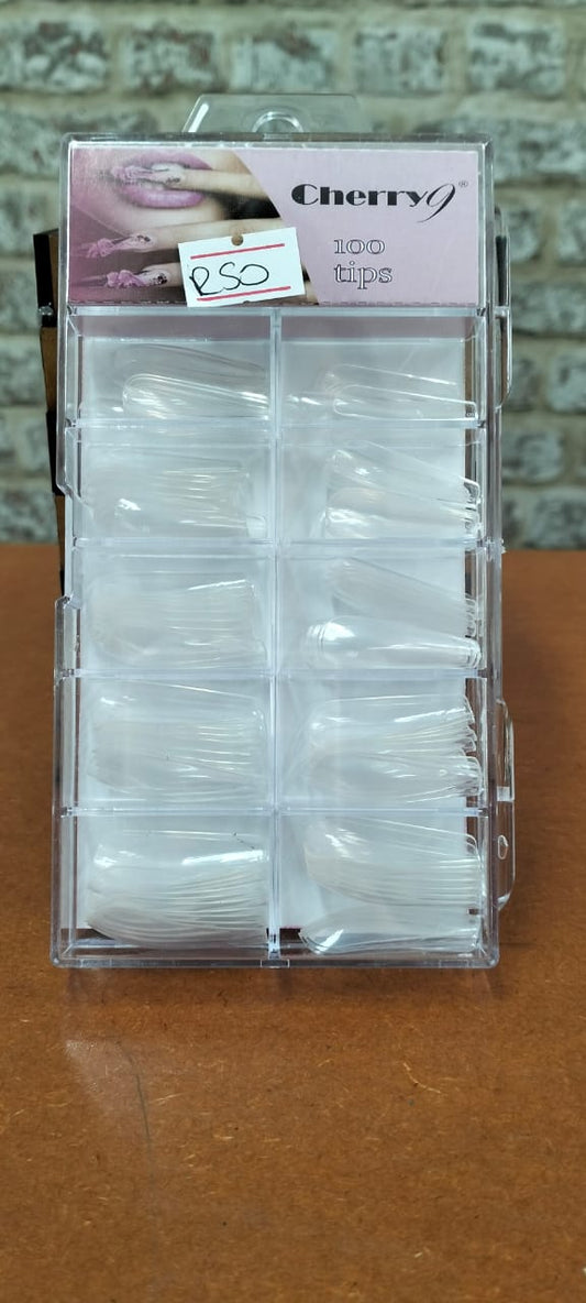 Cherry tips full cover clear 100pc