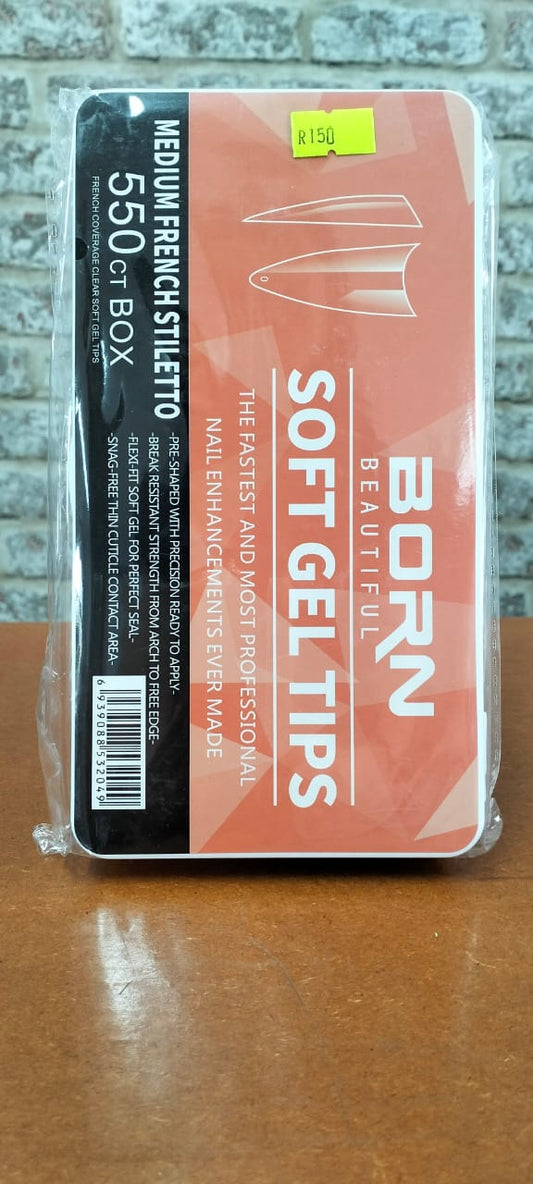 Born Beautiful Soft gel stileto tips 550pc