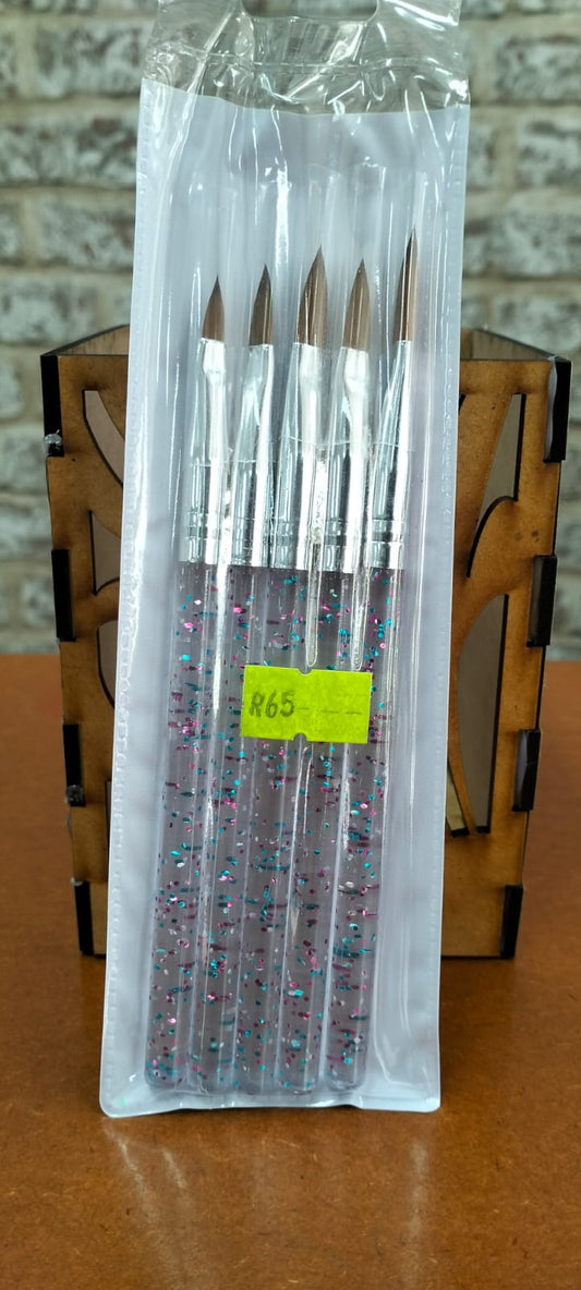 5pc Glitter Acrylic brush set