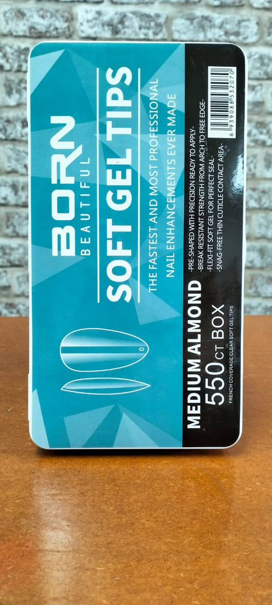Born Beautiful Soft gel tips medium almond  550pc