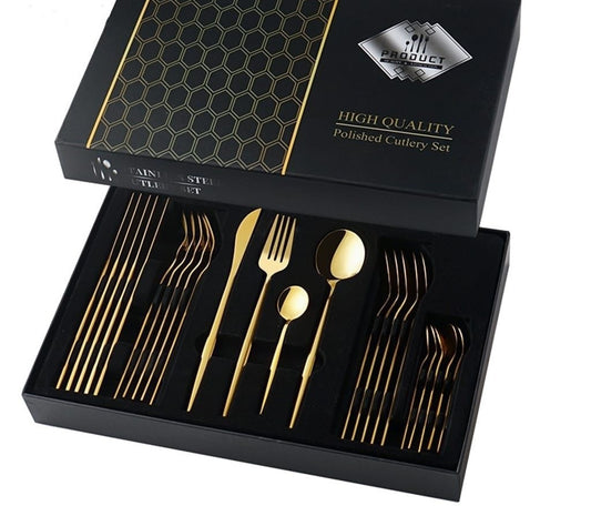 24pc gold cuterly set