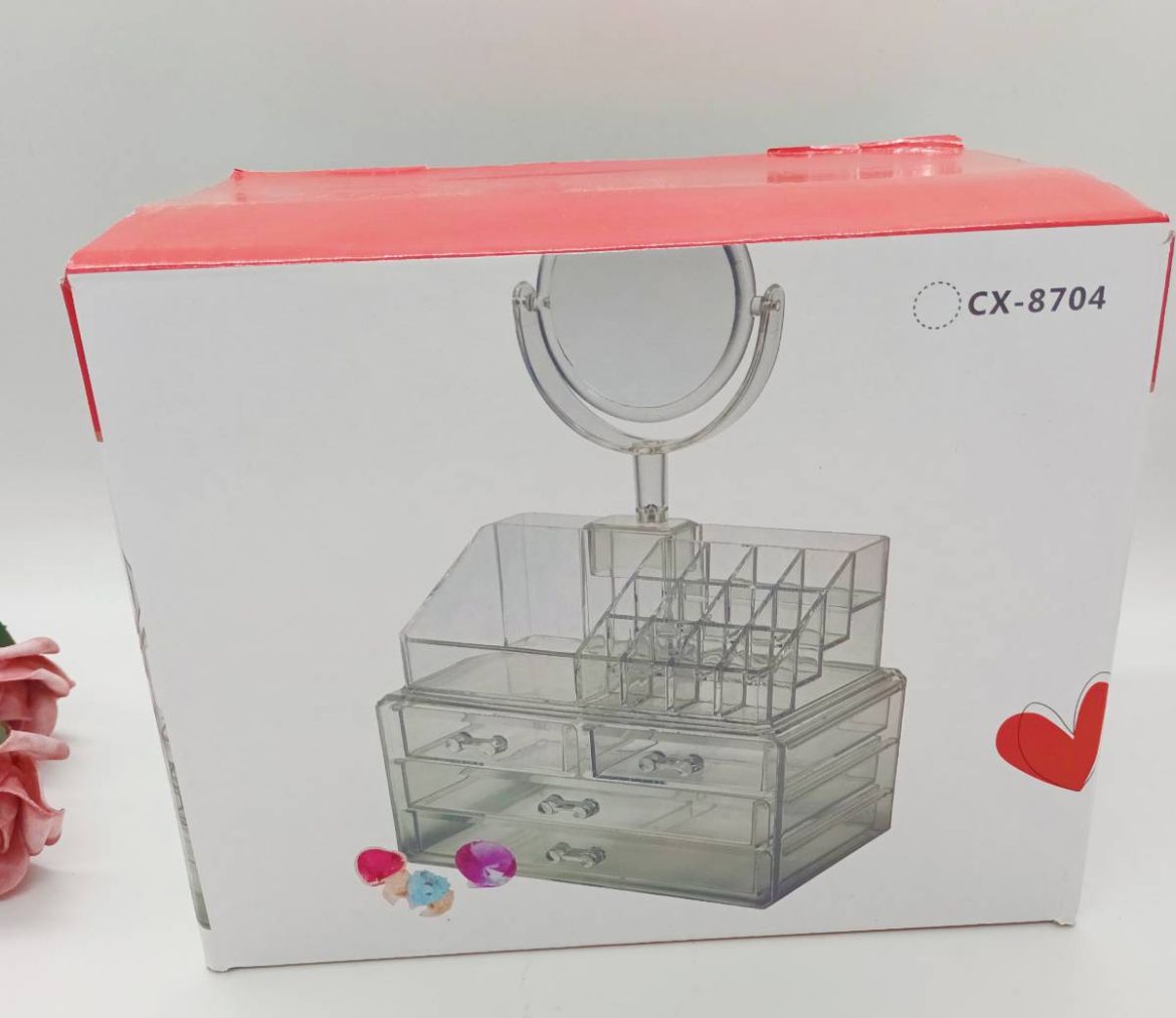 4 draw Make up organizer with mirror