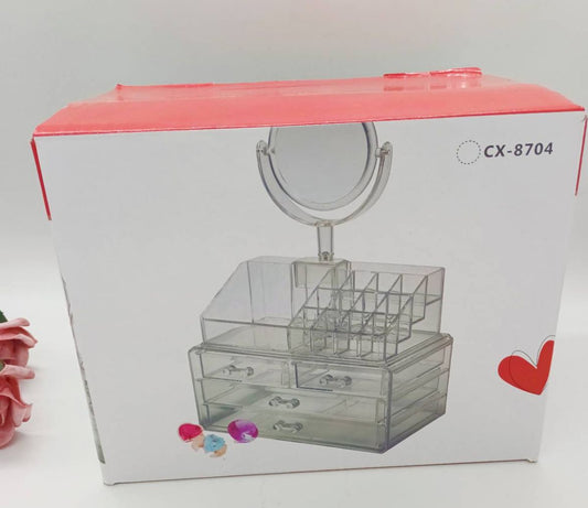 4 draw Make up organizer with mirror