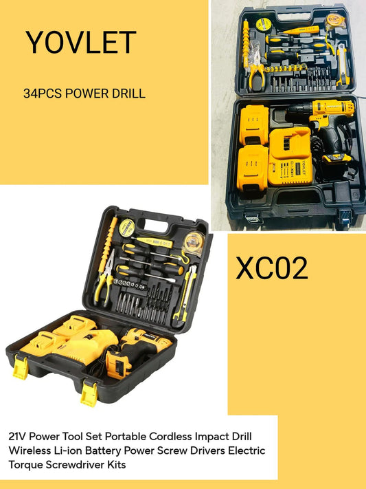 34pc Power drill set