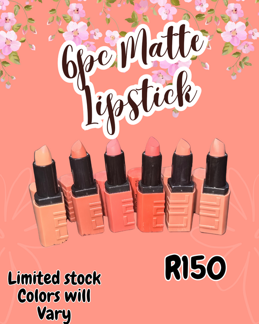 6pc Matte Lip stick