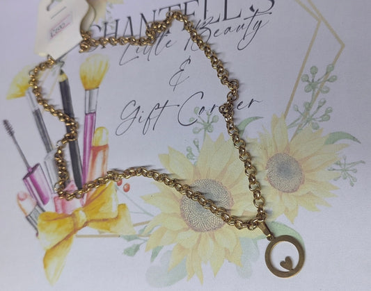 Rose Gold Circle Heart chain