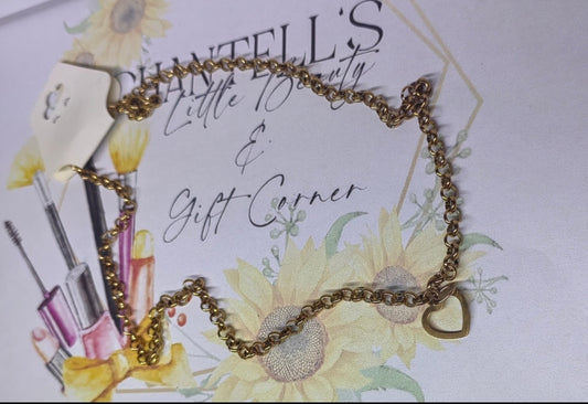 Rose Gold Roly poly open heart necklace