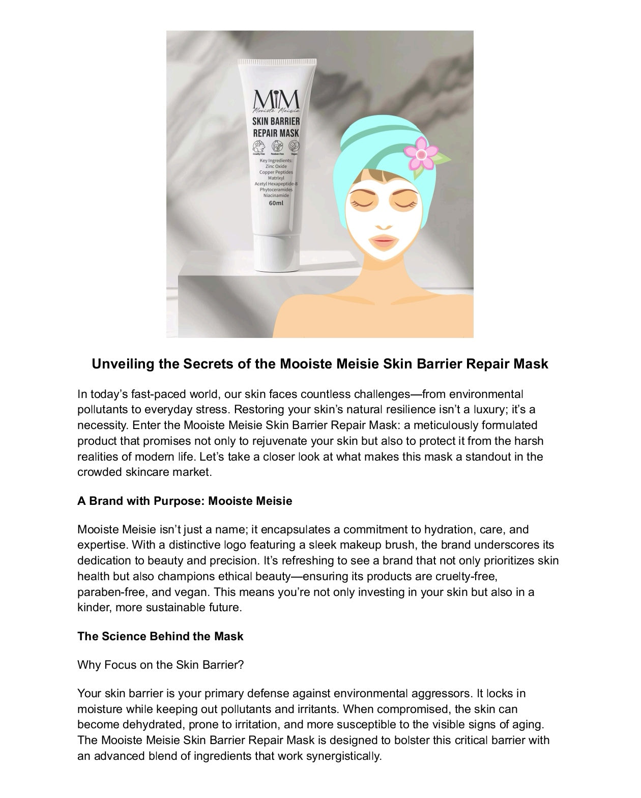 60ml Skin Barrier Repair Mask – Mooiste Meisie