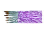6pc Acrylic Brush set purple
