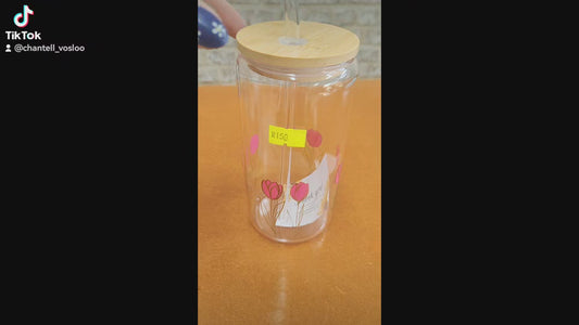 500ml Glass drinking jar with straw